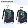 thumbnail image 3 of Honeii Dinosaur Astronaut Space Surfing Print Canvas College Laptop Backpack, Durable Rucksack Travel Notebook Bag School Backpack Book Bag for Men Women-Small, 3 of 7