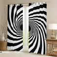 thumbnail image 2 of Feelyou Black White Geometric Curtains Pack of 2 (42x84 Each) for Kids, Abstract Spiral Curtains Blackout, Modern Fashion Bedroom Curtains, Curtains and Drapes Home Decor, 2 of 6