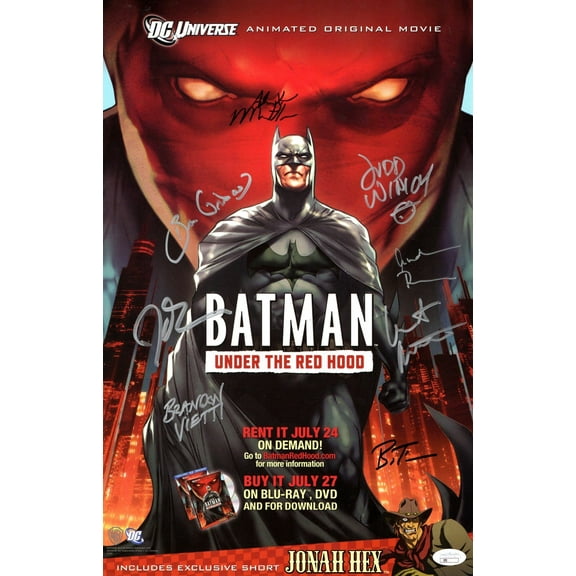 Batman Under the Red Hood Cast Signed Autographed 11X17 Poster 8 Autos Timm JSA