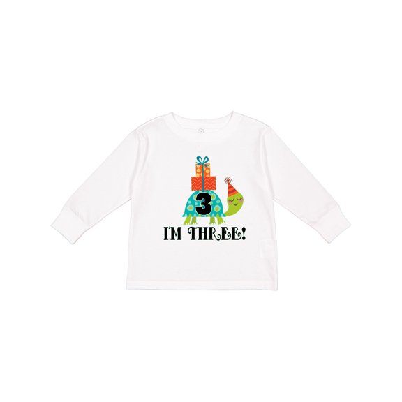 Inktastic 3rd Birthday Turtle 3 Year Old Boys or Girls Long Sleeve Toddler T-Shirt