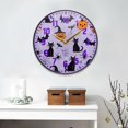 thumbnail image 2 of Yayeee Wall Clock Battery Operated 9.5" Silent Non-Ticking for Living Room, Purple Halloween Pumpkin, 2 of 8