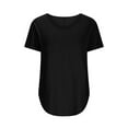 thumbnail image 4 of Yuwull 3/4 Sleeve Tops For Women, Casual Solid Short Sleeve Tops For Women V Neck Summer Tshirts Seamed Rolled Sleeve Shirts Casual Tops, 4 of 8