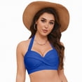 thumbnail image 3 of HCNTES Women's Knot Strapless Backless Swimwear Sleeveless Tube Bikini Top(M,a112-Blue), 3 of 9