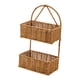 thumbnail image 4 of Cesta colgante de pared de ratán sintético, cesta tejida para colgar en cocina, organizadora decorativa para sala de estar, jardín, balcón y hogar. Rectángulo de 2 capas, 4 of 8