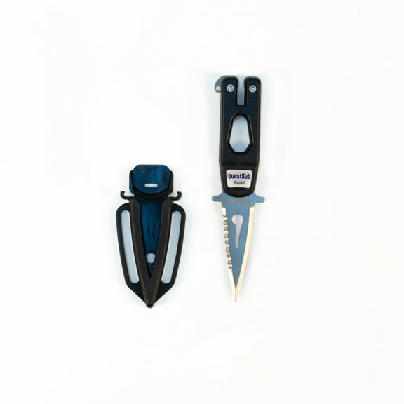 Questsub Rapid Spearfishing, Freediving and diving knife Black 420 Stainless Steel