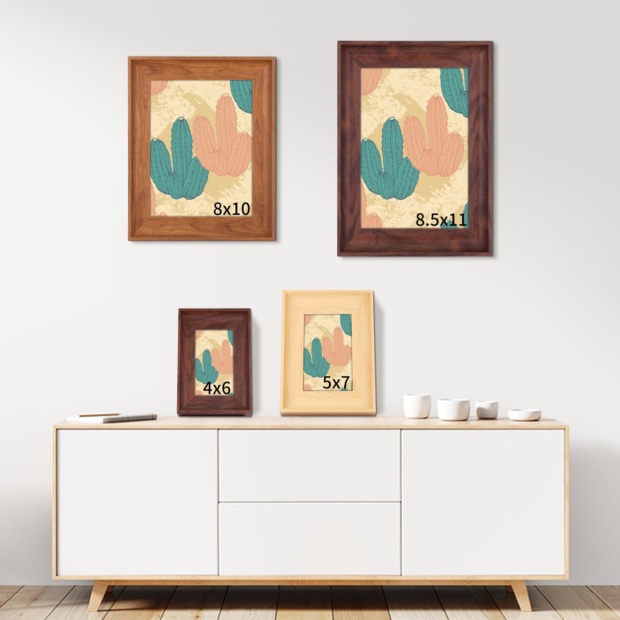 Unique Bargains Photo Frame Tabletop Display Picture Frame Brown 8x10