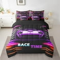 thumbnail image 2 of Erosebridal Purple Car Bedding Queen Size,Extreme Sport Comforter Sets with Sheets,Geometric Buffalo Bedding Sets Queen Size,Breathable Automobile Room Decor,Reversible,7 Pieces, 2 of 6
