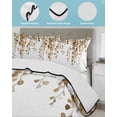 thumbnail image 4 of Orange Eucalyptus Leaves Summer Quilt Set Full Size,Soft Quilted Bedding Set with 2 Pillow Shams,Weeping Spring Botanical Summer Lightweight All Season Bedspread Coverlet for Bedroom 78"x90", 4 of 6