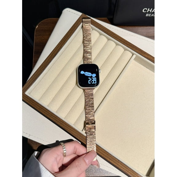 Metal Silk Apple Watch Strap, 38mm 40mm 41mm 42mm 44mm 45mm Unisex Bands,Apple Watch Strap for Series SE 1-9
