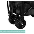 thumbnail image 3 of Jump Into Fun Folding Wagons Carts, Heavy Duty Utility Wagon with All-Terrain Wheels, Adjustable Handle and Double Fabric, Beach Wagon Cart for Kids, Garden Wagon Cart for Sand, Large Wagon, Black, 3 of 7