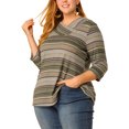 thumbnail image 1 of Top de Punto de Rayas Boho Agnes Orinda Cuello Vuelto Multicolor XL, 1 of 6