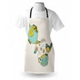 thumbnail image 4 of Tea Apron, Bird Drinking Winged Teapot Alice in Wonderland Style Friends Flowers Spring, Unisex Kitchen Bib with Adjustable Neck for Cooking Gardening, Adult Size, Teal Pale Blue Yellow, by Ambesonne, 4 of 4