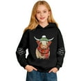 thumbnail image 3 of Kids Hoodie Unisex Casual Cute Sweatshirts Highland Cattle Print Long Sleeve Fall Pullover, 3 of 8