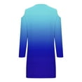 thumbnail image 5 of COSFO Long Sleeve Womens Fall Dresses Casual V-Neck Blue Gradient Mini Dress A-Line Dress, 5 of 5