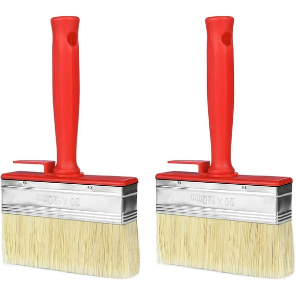 2PCS Fence Paint Brush, DIY Flat Paint Brushes, Paint Brushes for Furniture, Wall, Deck (30 x 120 mm)