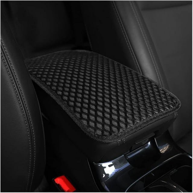 Yazoeia Car Center Console Cover, Anti-Slip Breathable All Seasons Automotive Mesh Armrest Box Pad Cover for Comfortable Support, Vehicle Interior Decor Universal for SUV, Truck, RV(Black)