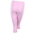 thumbnail image 3 of PLUS SIZE Cotton Capri Leggings Plain Pants Capris For Women, 3XL, Pink, 3 of 3