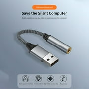 USB To 3.5mm Mic/Headphone Jack Stereo Headset Audio Adapter Sound Card GOOD