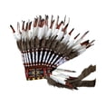 thumbnail image 2 of Tocado de plumas artificiales, tocado de disfraz de jefe para cosplay, disfraces, 2 of 9