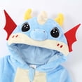 thumbnail image 6 of Kids Boy Orange Dragon Hooded Costume Romper Zipper Footed Onesie for Kids,Size 7-12 Months, 6 of 9