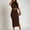 Brown, variant on jicehd Back to School Dress Women Casual Sleeveless Summer Two Piece Outfits Crop Top and Draped Ruched Maxi Skirt Set Solid Suiting
