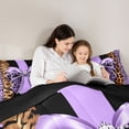 thumbnail image 4 of Erosebridal Leopard Pattern Bowtie Queen Comforter Set For Girls Kids,Fashion Women Cheetah Lover Bedding Comforter Set,Reversible black,3 Pieces, 4 of 7