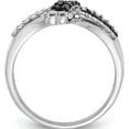thumbnail image 2 of Sterling Silver Polished Black & White Diamond Knot Ring (Size 7) Made In Thailand qr3024-7, 2 of 5