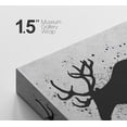 thumbnail image 3 of PixonSign Canvas Print Wall Art Ink Blot Reindeer Animals Wilderness Illustrations Modern Art Contemporary Dramatic Dark Black and White for Living Room, Bedroom, Office - 32x48, 3 of 4