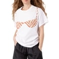 thumbnail image 1 of Gupgi T-Shirts Blancs pour Femmes Soutien-Gorge Imprimé Manches Courtes Col Rond Tee Ample Tops d'Été Décontractés, 1 of 5
