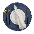 thumbnail image 4 of Mrehloy Braid Round Placemats Set of 6, Cotton Polyester Woven, 15 inch, Heat Resistant Washable for Kitchen Dining Party Natural Table Decor, Bule, 4 of 8