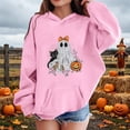 thumbnail image 2 of XXWXYD Pullover Sweatshirt Kids Halloween Graphic Print Long Sleeve Hooded Cute Casual Fall Fleece Striped Autumn Fashion for Little Boys Girls Oversized Crewneck, 2 of 4