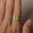 thumbnail image 2 of HeartsAndYou 2ct Natural Green Peridot Engagement Ring 100% 14k SOLID White Gold Halo Promise, 2 of 8