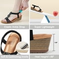 thumbnail image 5 of Ablanczoom Womens Wedge Platform Sandals: Soft Cushion Rhinestone Floral 1.88 Low Heel Sandals Women Dressy Beach Shoes, 5 of 8