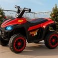 thumbnail image 4 of Carrito Electrico Montable para Niños de Manejo Directo Cuatrimoto con Luces LED Pedal de Aceleración, Asiento Ergonómico Rojo, 4 of 10