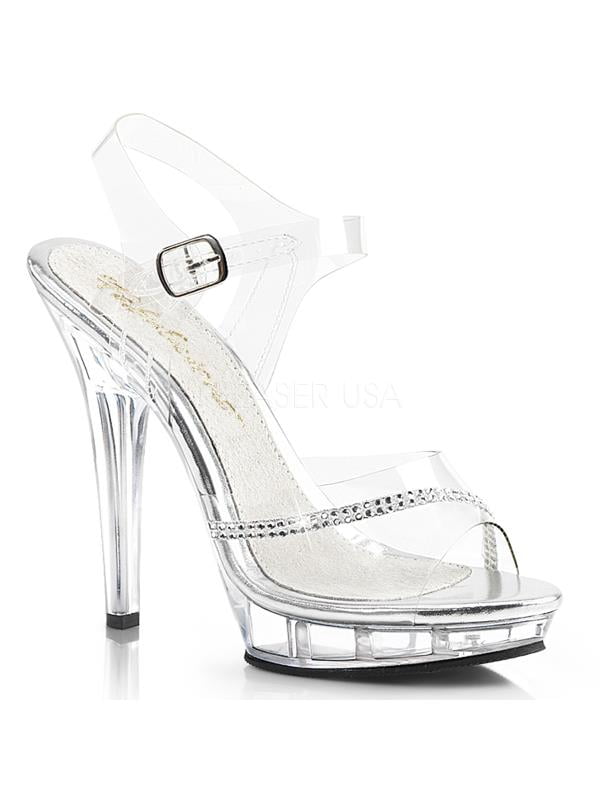 LIP108R/C/M Fabulicious Shoes 5" Lip Clr/Clr Size: 5 LIP108R/C/M Fabulicious Shoes 5" Lip Clr/Clr Size: 5