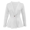 thumbnail image 6 of ITSAME Womens Long Sleeve Coat Open Front One-Button Ruffle Hem Ladies Fashion Casual Jacket White Size 2XL, 6 of 6