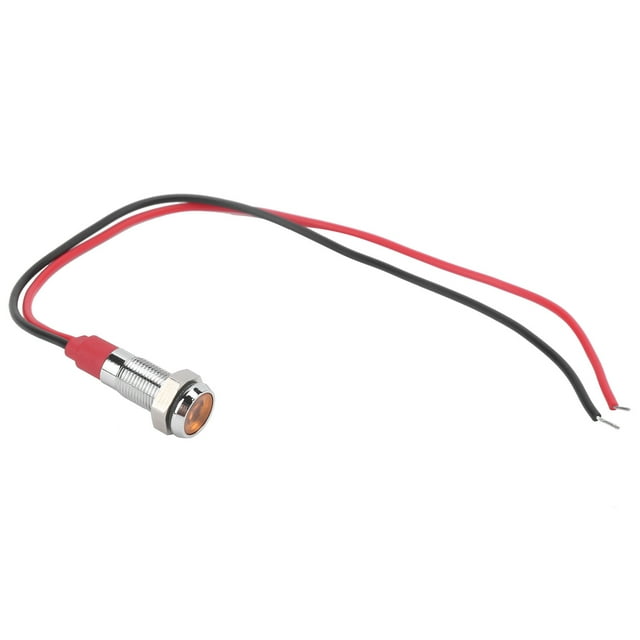 Indicador LED de metal, lámpara de señal impermeable de 6 mm para piloto, coche, camión, barco con cable, 6 V, amarillo