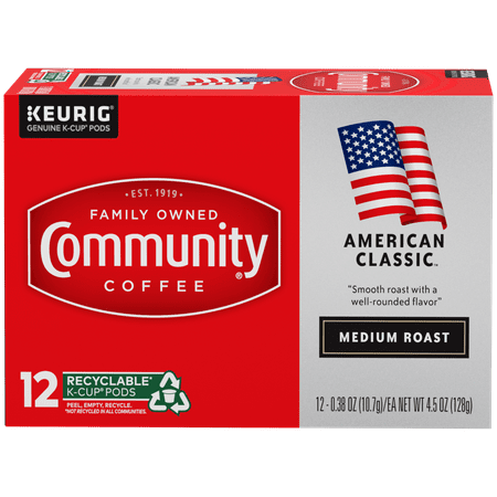 Community Coffee American Classic Medium Roast K-Cup Coffee Pods, 12 ct (Package May Vary)