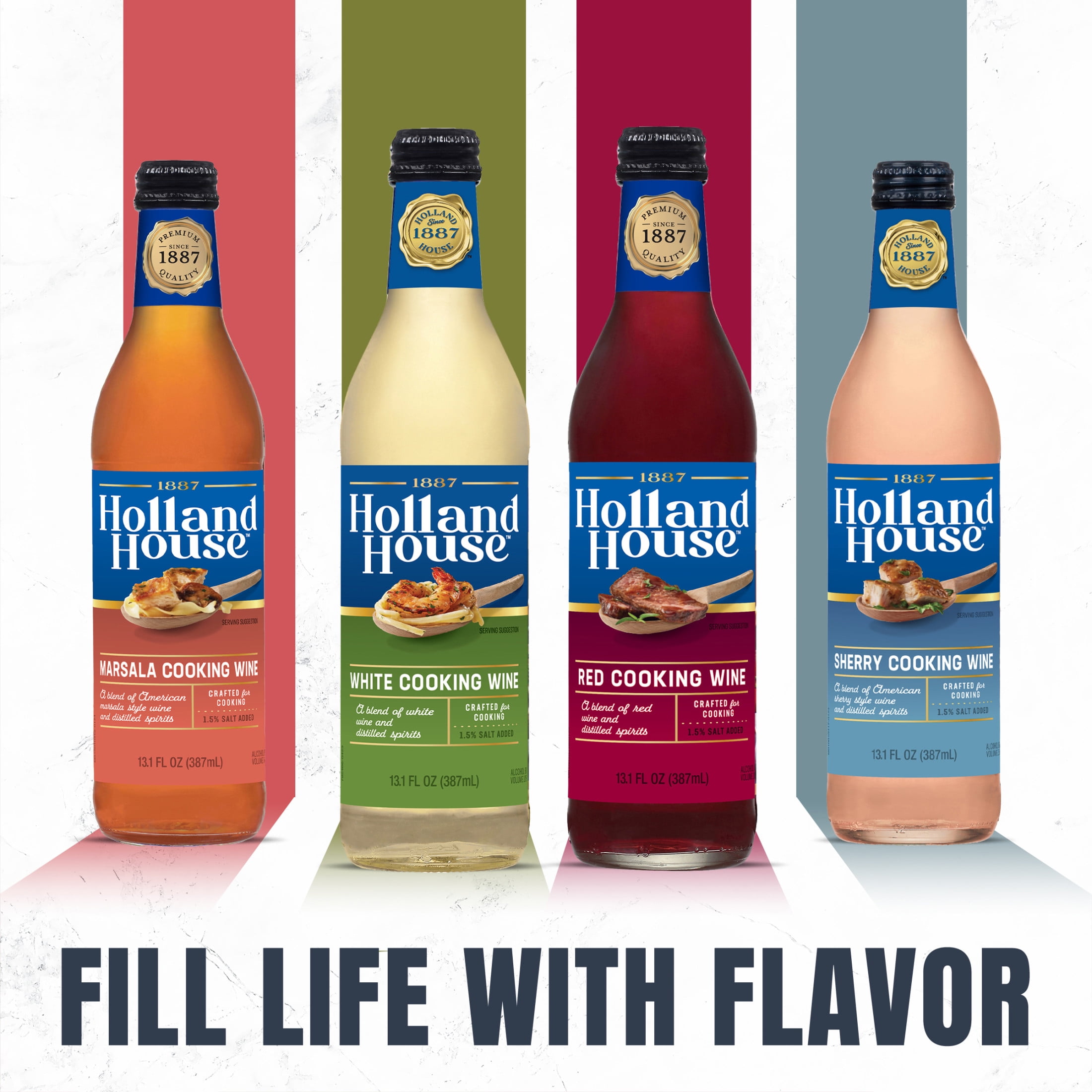 (6 pack) Holland House Marsala Cooking Wine, 13 fl oz, 13.0 Servings per Container