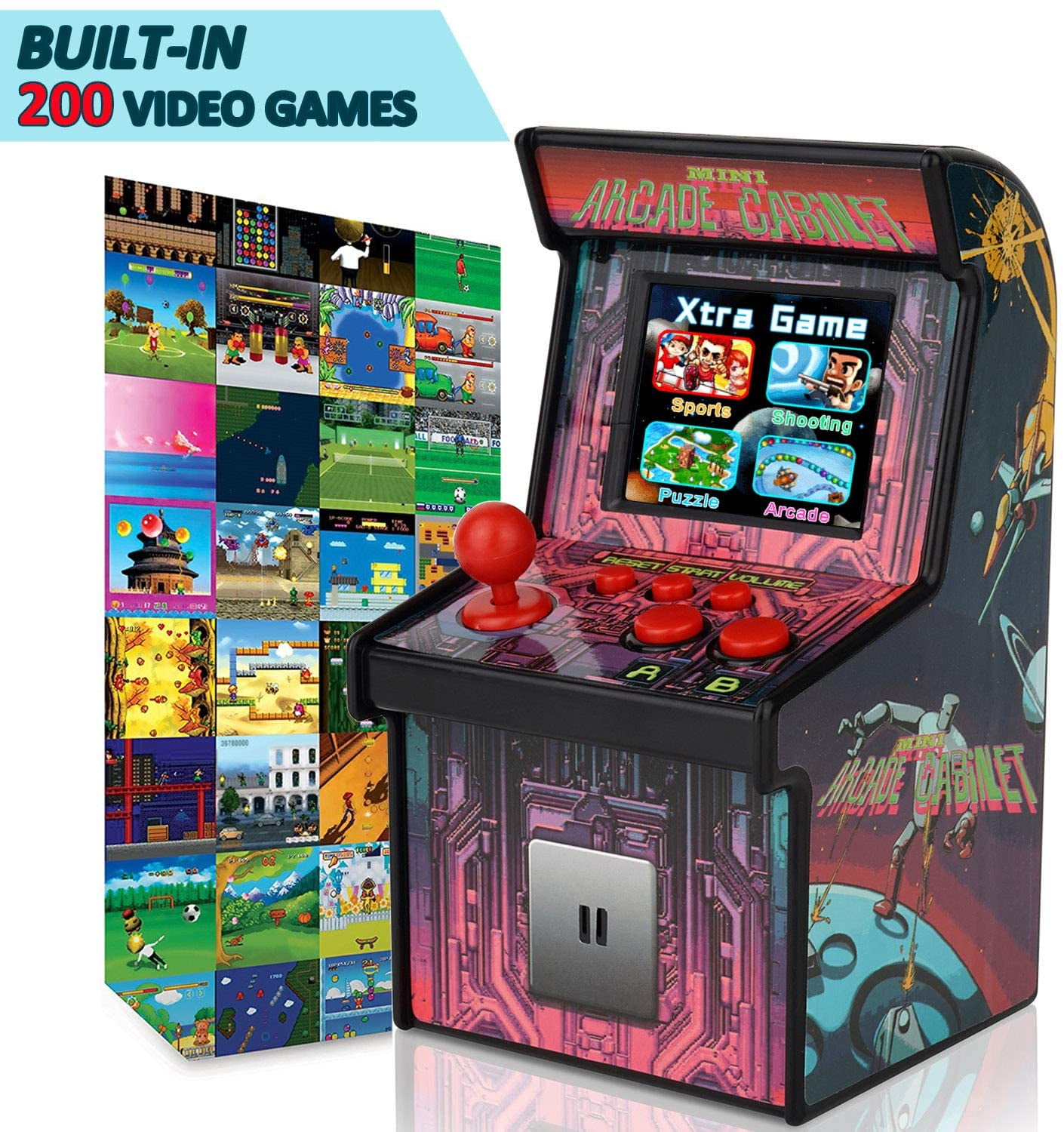 Ottoy Kids Mini Retro Arcade Game Consoles Machine 200 Handheld Video Games  Cabinet 2.5" Display Joystick Travel Portable Game Player Kids Teens Boys  Girls School Supplies Holiday Toys Birthday Gifts - Walmart.com