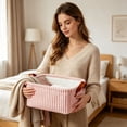 thumbnail image 5 of Corduroy Storage Basket Collapsible Storage Bin with Reinforced Handles Foldable Basket Organizer for Kids Toys Clothes Closet, 5 of 7