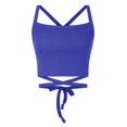 thumbnail image 6 of Public Womens Cropped Tank Tops Trendy Ribbed Sleeveless Square Neck Summer Basic Tops Causal Halter Slim Fit Cross Bandage Shirts Blue XS, 6 of 7