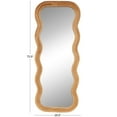 thumbnail image 3 of DecMode 29" x 73" Brown Handmade Wavy Wall Mirror with Ribbed Frame, 3 of 9