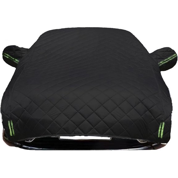 Hail Protector Car Cover - 5-Layer Padded Anti-Hail Shield for SUV/Sedan | Rain Protection & Windproof with Reflective Strips | Universal Fit All-Weather Protection (2025 Upgraded) (Black,SUV)