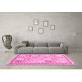 thumbnail image 3 of Ahgly Company Indoor Round Abstract Pink Modern Area Rugs, 7' Round, 3 of 4