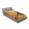 thumbnail image 3 of Nature Bedding Set with Sheet & Covers, Sun Through Leaf Golden Yellow Vivid October Foliage Harvest Serene Paradise Photo Art, Printed Bedroom Decor 2 Shams, 4 Sizes, Orange, by Ambesonne, 3 of 3