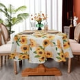 thumbnail image 2 of Oval Tablecloth 60 x 84 Inch, Sunflower Flower Tablecloth for Oval Table, Fabric Wrinkle Free Washable Waterproof Tablecloth Oval Table Cloth for Kitchen Dining Room Table, 2 of 5