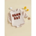 thumbnail image 3 of Suealasg Newborn Baby Boy Girl Spring Romper Long Sleeve Round Neck Letter Print Bodysuit 3M 6M 12M 18M Infant Basketball Clothes, 3 of 7