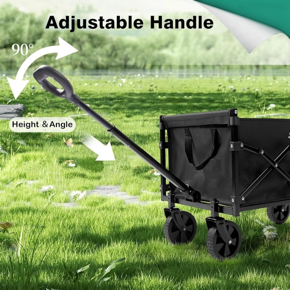 330lbs Wagons Carts Foldable,Heavy Duty Collapsible Folding Wagon Carts with Wheels,Lightweight Fold Up Wagon Cart for Outdoor Camping Shopping Sports Beach Garden Grocery