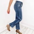 thumbnail image 3 of Hvot&aat Women Straight Wide Leg Jeans High Waist Button Zipper Denim Pants Washed Pants With Pocket, 3 of 7